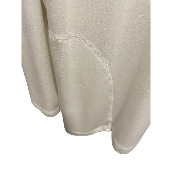 Hoodie White Slouchy Lightweight drop shoulder high low hem pockets Size S/P - Picture 6 of 9